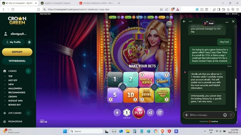 Crown Green Live Chat Oct 20 2025 #2.jpg