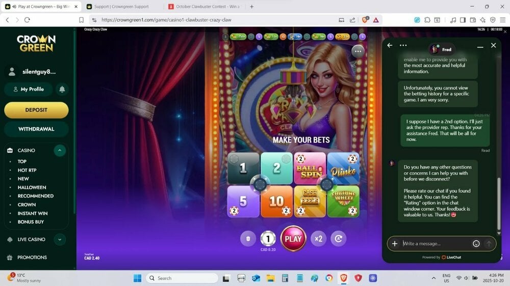 Crown Green Live Chat Oct 20 2025 #3.jpg