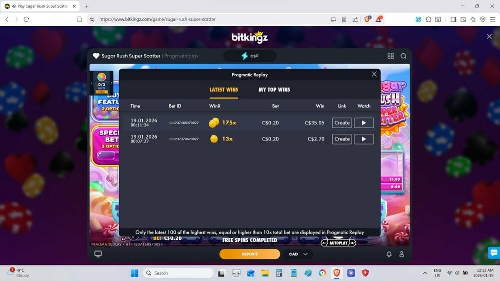 Sugar Rush Super Scatter 175.25x Jan 19 2026 #3.jpg